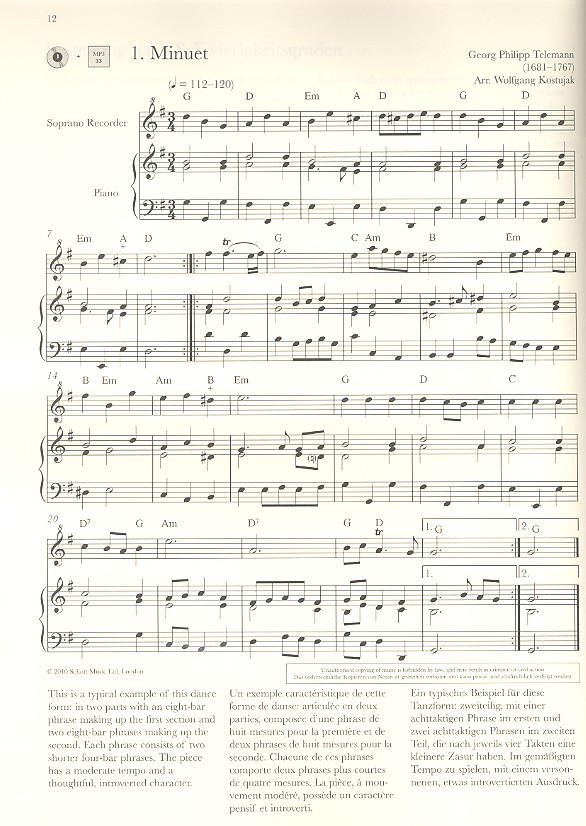 Baroque Recorder Anthology vol.2 Die Holzbläser