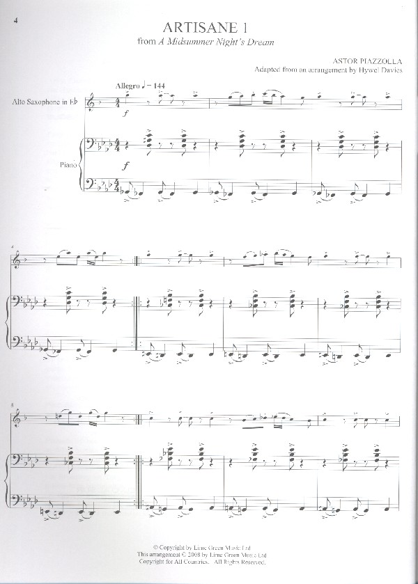 25 Piazzolla Tangos for alto saxophone - Die Holzbläser
