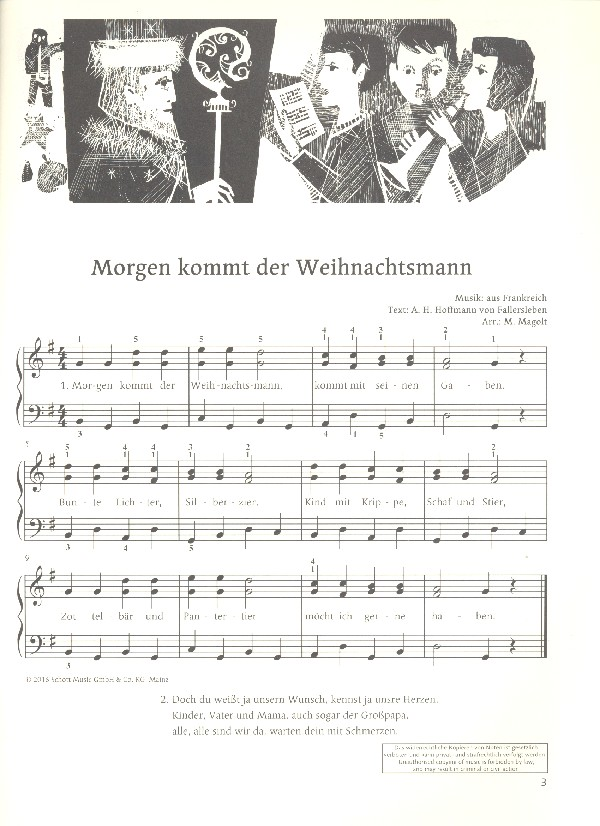 kommt der Weihnachtsmann Klavier Die Holzbläser